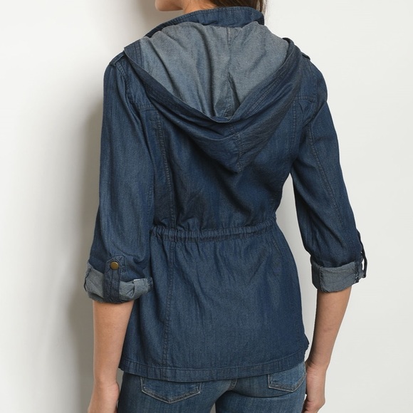 Hooded Denim Jacket Size Small - Picture 3 of 3